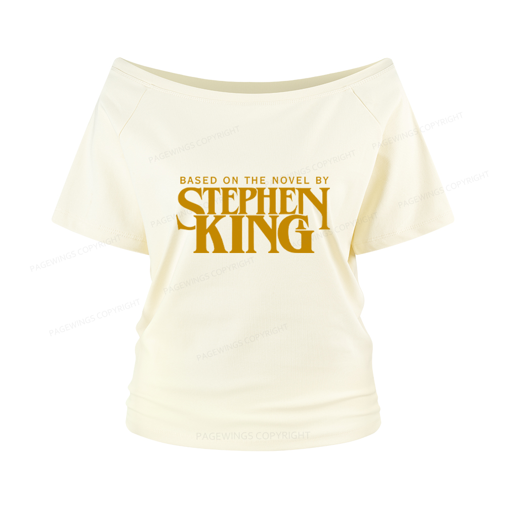 Pagewings Based On A Novel By Horror Writer Women Off Shoulder T-shirts