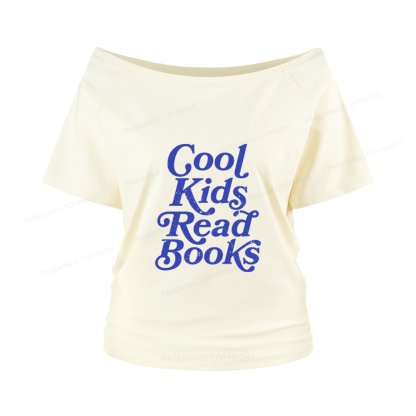 Pagewings Cool Kids Read Books Women Off Shoulder T-shirts