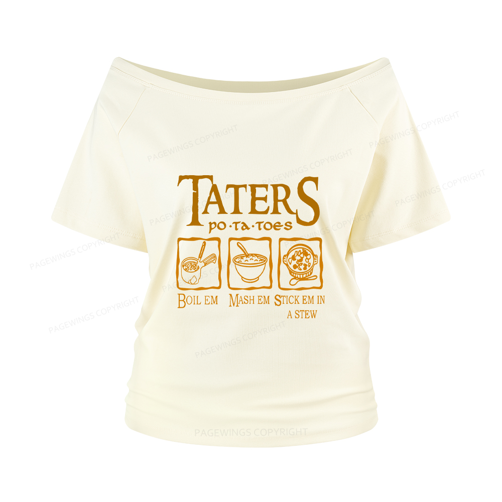 Pagewings Taters PoTaToes Women Off Shoulder T-shirts