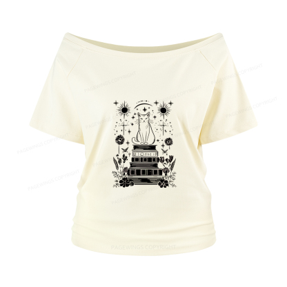 Pagewings Mystical Cat Women Off Shoulder T-shirts