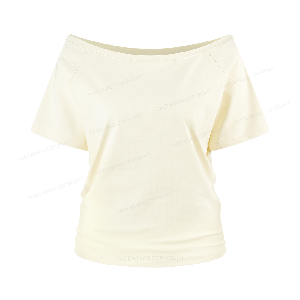 Pagewings Mission Patch Women Off Shoulder T-shirts