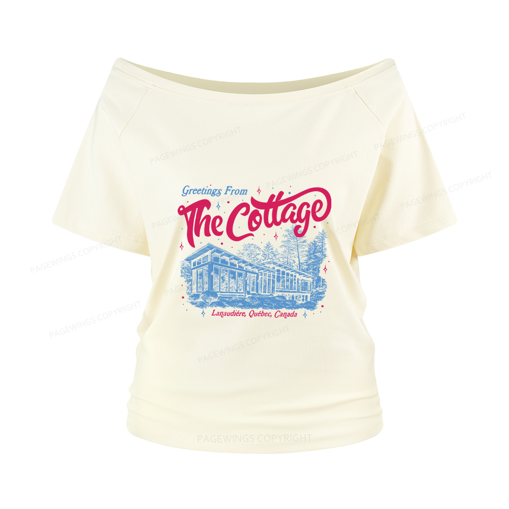 Pagewings Coming To The Cottage Women Off Shoulder T-shirts