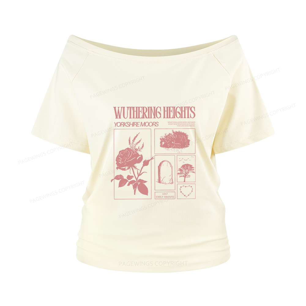 Pagewings Literary Quote Women Off Shoulder T-shirts