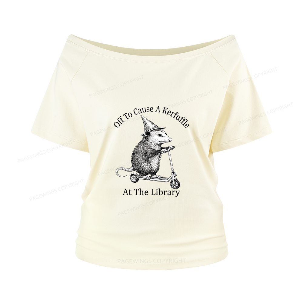 Pagewings Off To Cause A Kerfuffle Women Off Shoulder T-shirts