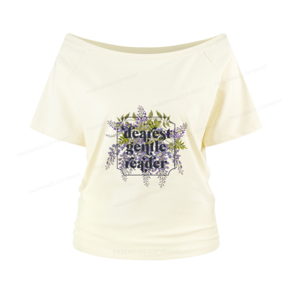 Pagewings Dearest Gentle Reader Women Off Shoulder T-shirts