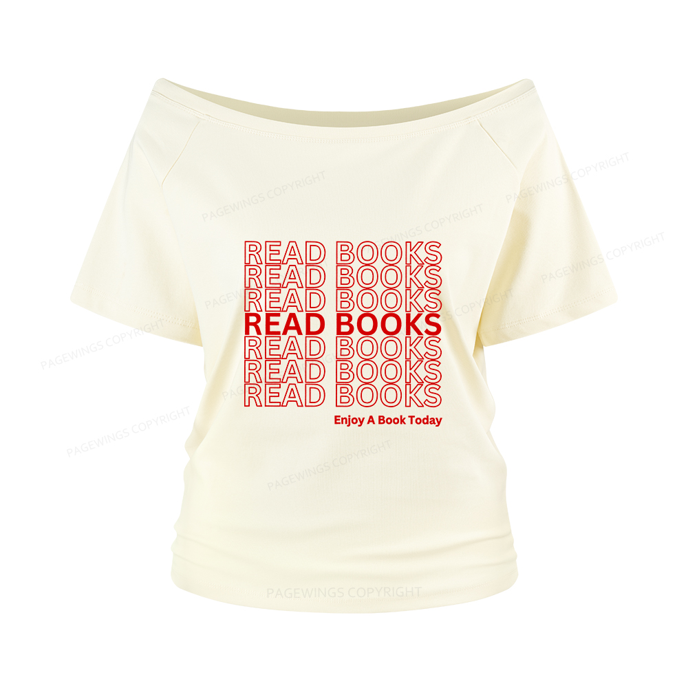 Pagewings Read Books Librarian Women Off Shoulder T-shirts