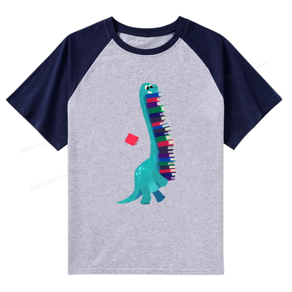 Pagewings Book Dinosaurs Raglan T-shirt