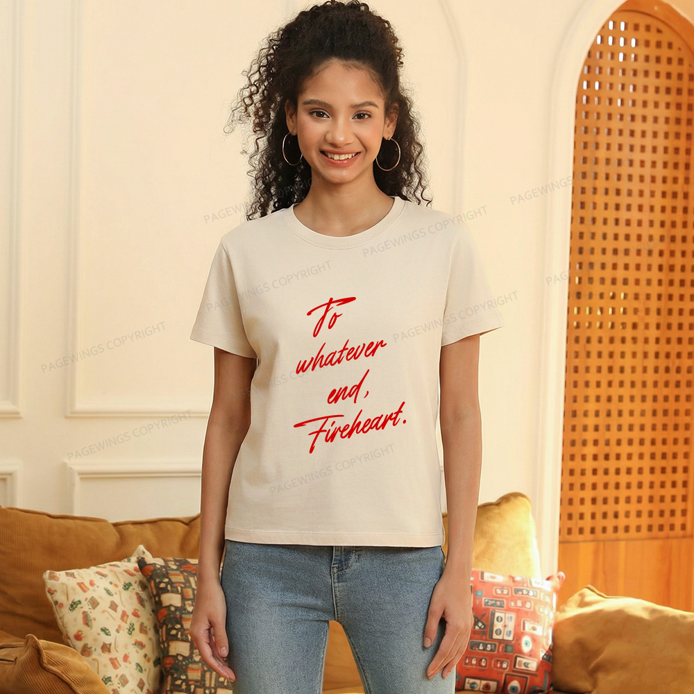 Pagewings To Whatever End Fireheart Women's Washed T-shirt