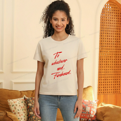 Pagewings To Whatever End Fireheart Women's Washed T-shirt