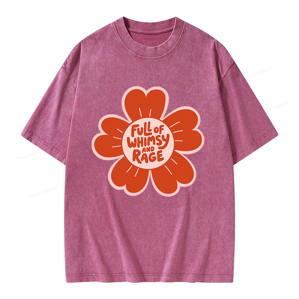 Pagewings Full of Whimsy and Rage Unisex Washed T-shirt