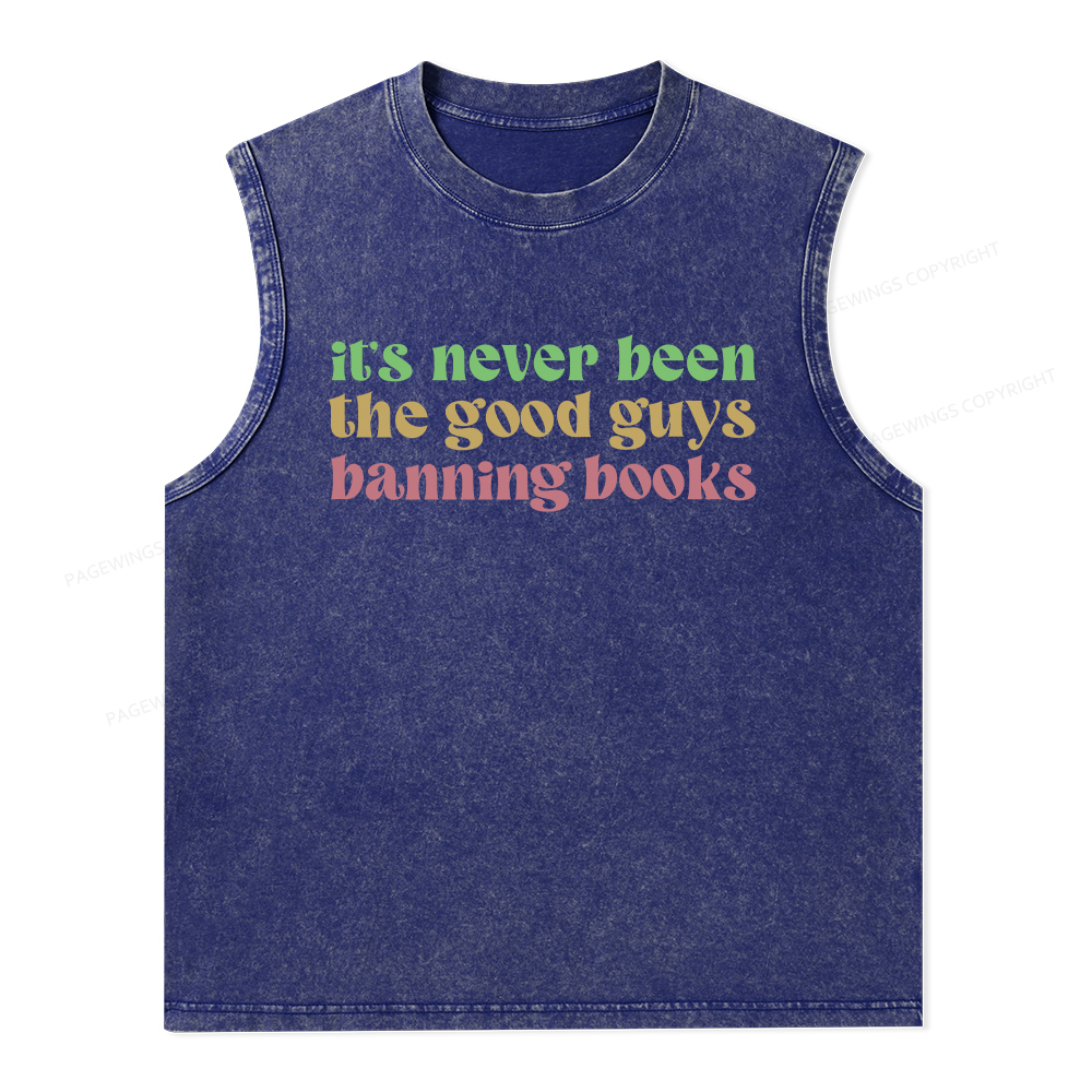 Pagewings It's Never Been the Good Guys Banning Books Unisex Washed Tank Top
