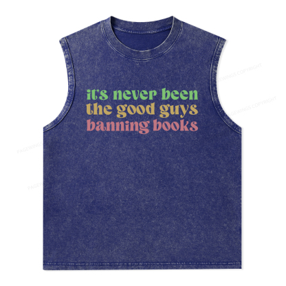 Pagewings It's Never Been the Good Guys Banning Books Unisex Washed Tank Top