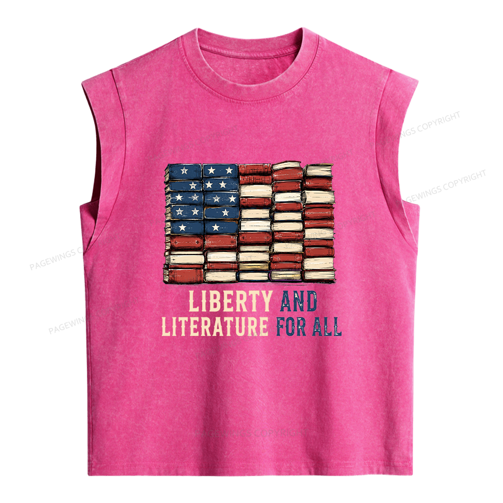 Pagewings Liberty and Literature Women's Washed Tank Top