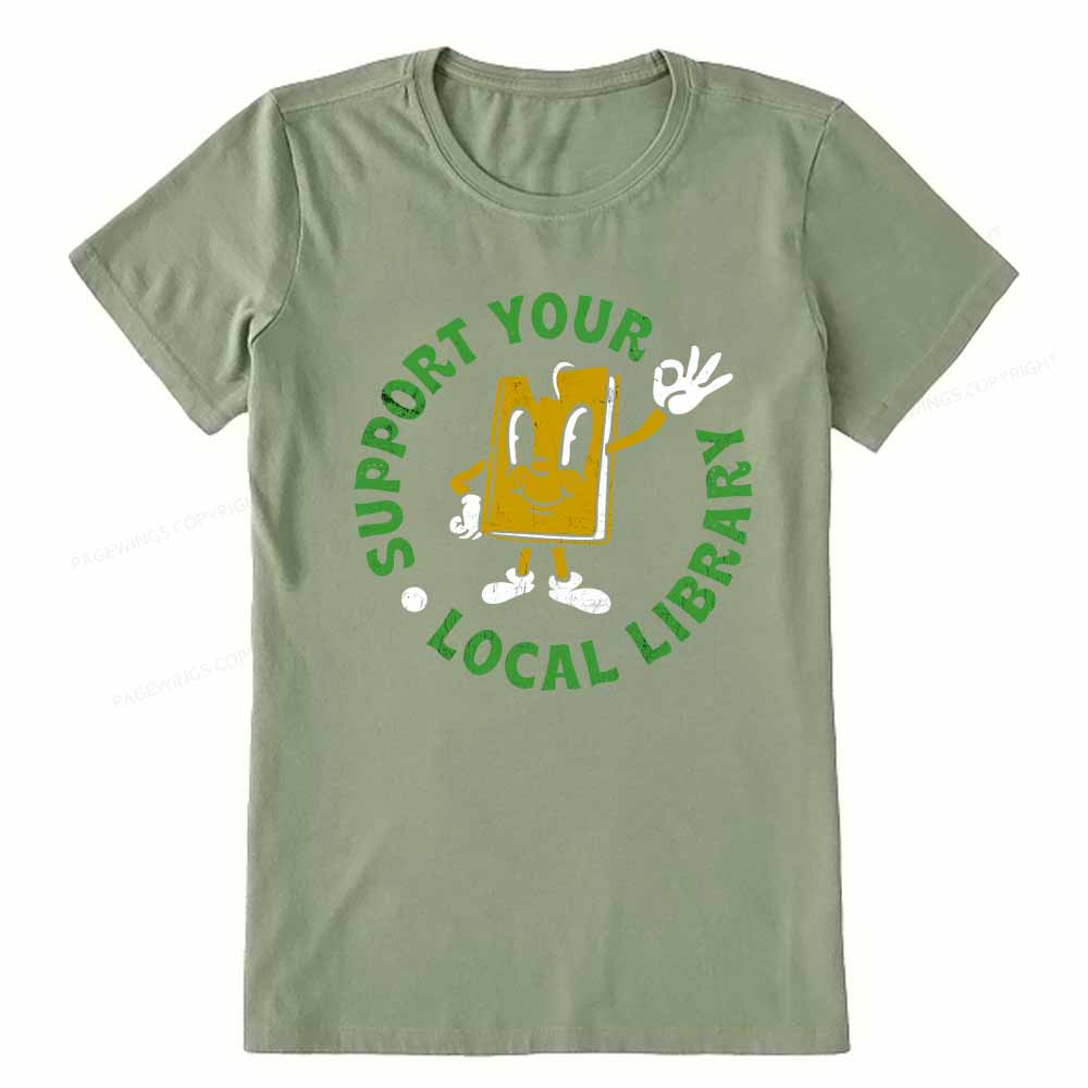 Pagewings Support Your Local Library Adult Unisex Classic T-shirt