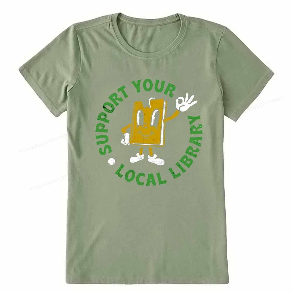 Pagewings Support Your Local Library Adult Unisex Classic T-shirt