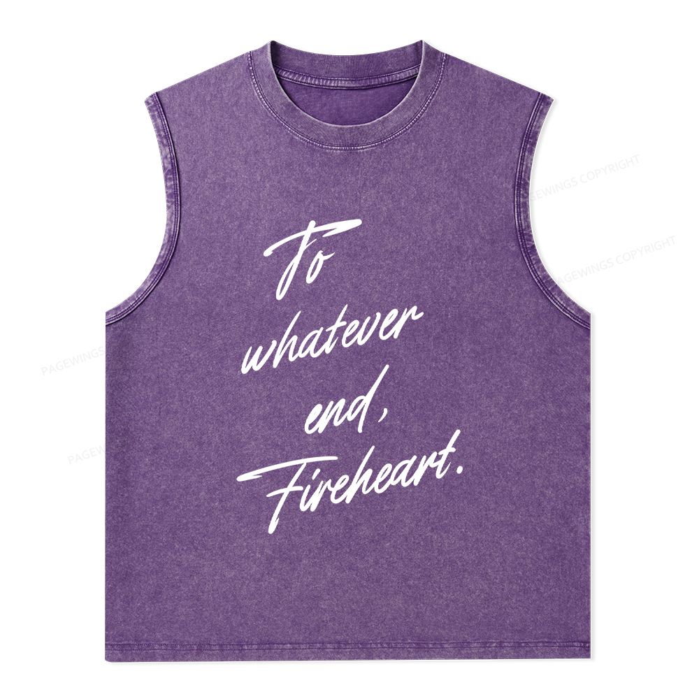 Pagewings To Whatever End Fireheart Unisex Washed Tank Top