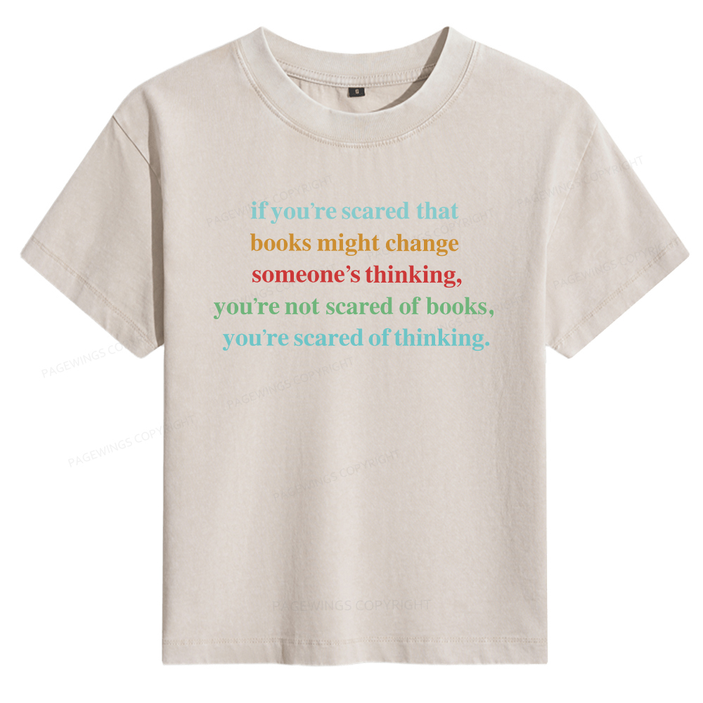Pagewings Censorship Social Justice Shirt Booktrovert Women's Washed T-shirt