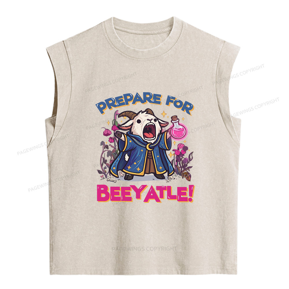 Pagewings Prepare For Beeyatle Women's Washed Tank Top