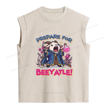 Pagewings Prepare For Beeyatle Women's Washed Tank Top