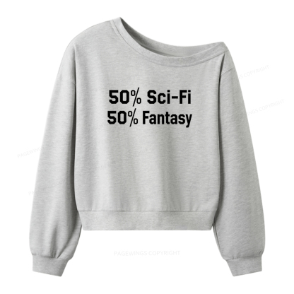 Pagewings 50% Sci-Fi 50% Fantasy Women Off Shoulder Sweatshirt