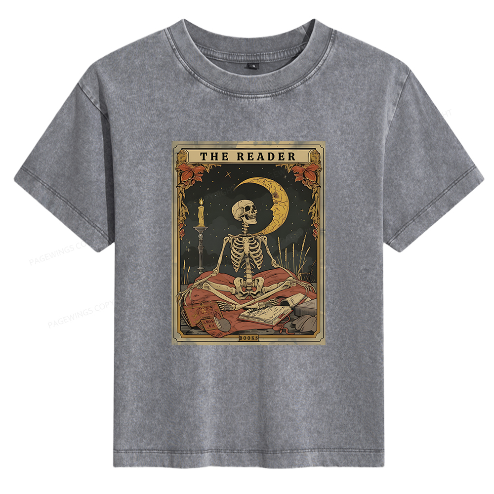 Pagewings The Reader Tarot Card Women's Washed T-shirt