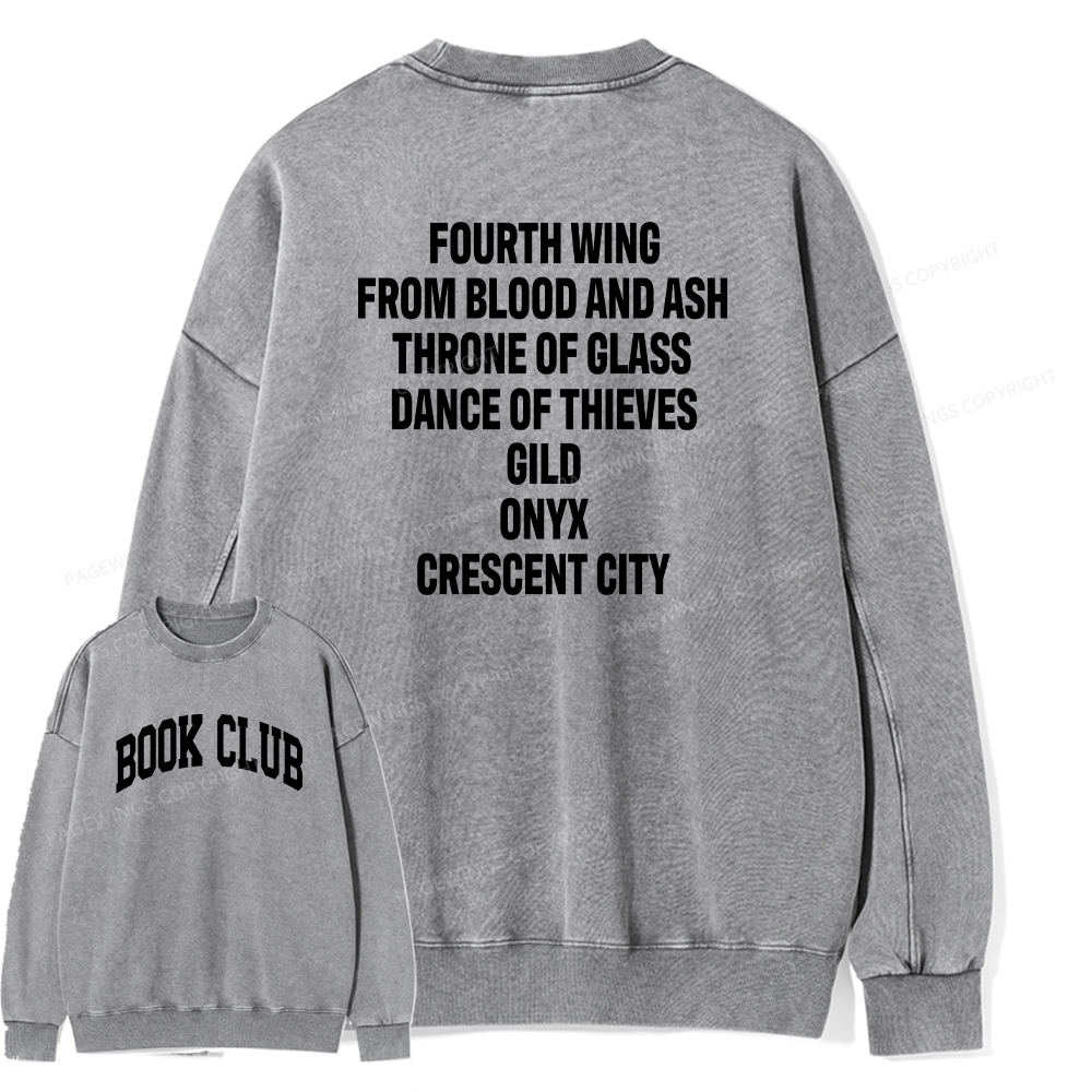 Pagewings Personalized Book Club Unisex Washed Sweatshirt