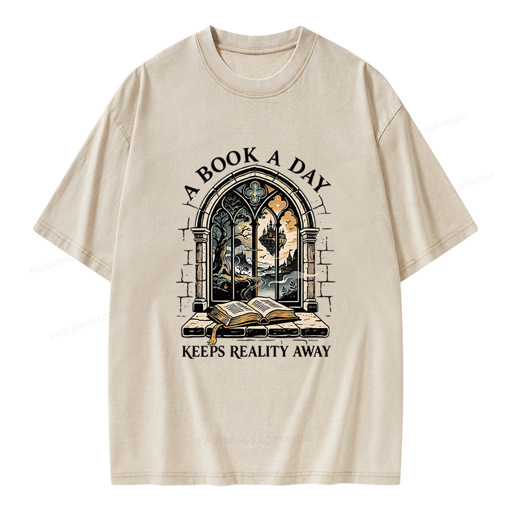 Pagewings A Book a Day Unisex Washed T-shirt