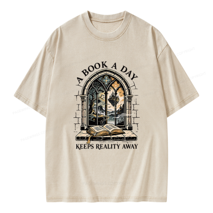 Pagewings A Book a Day Unisex Washed T-shirt