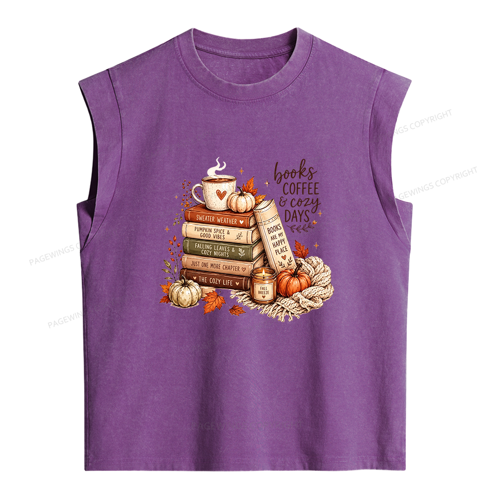 Pagewings Fall Bookish Women's Washed Tank Top