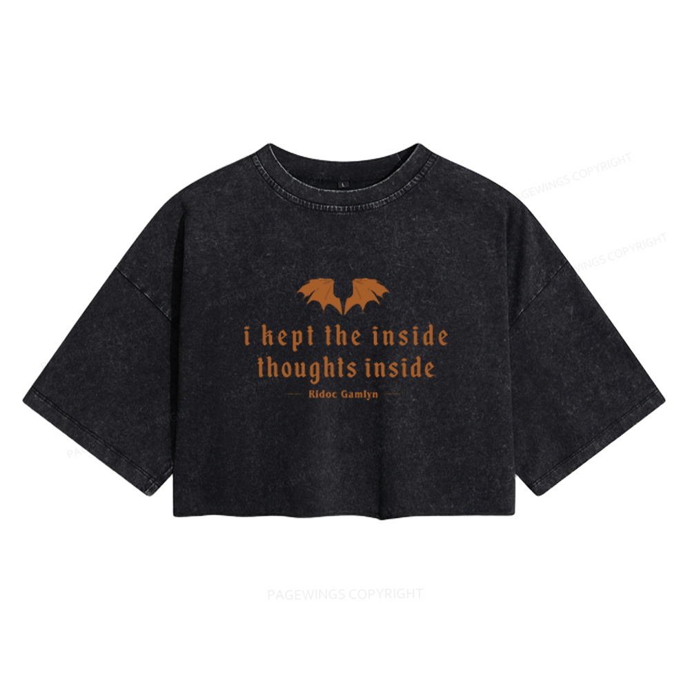 Pagewings Dragon Rider Women's Washed Cropped T-shirt