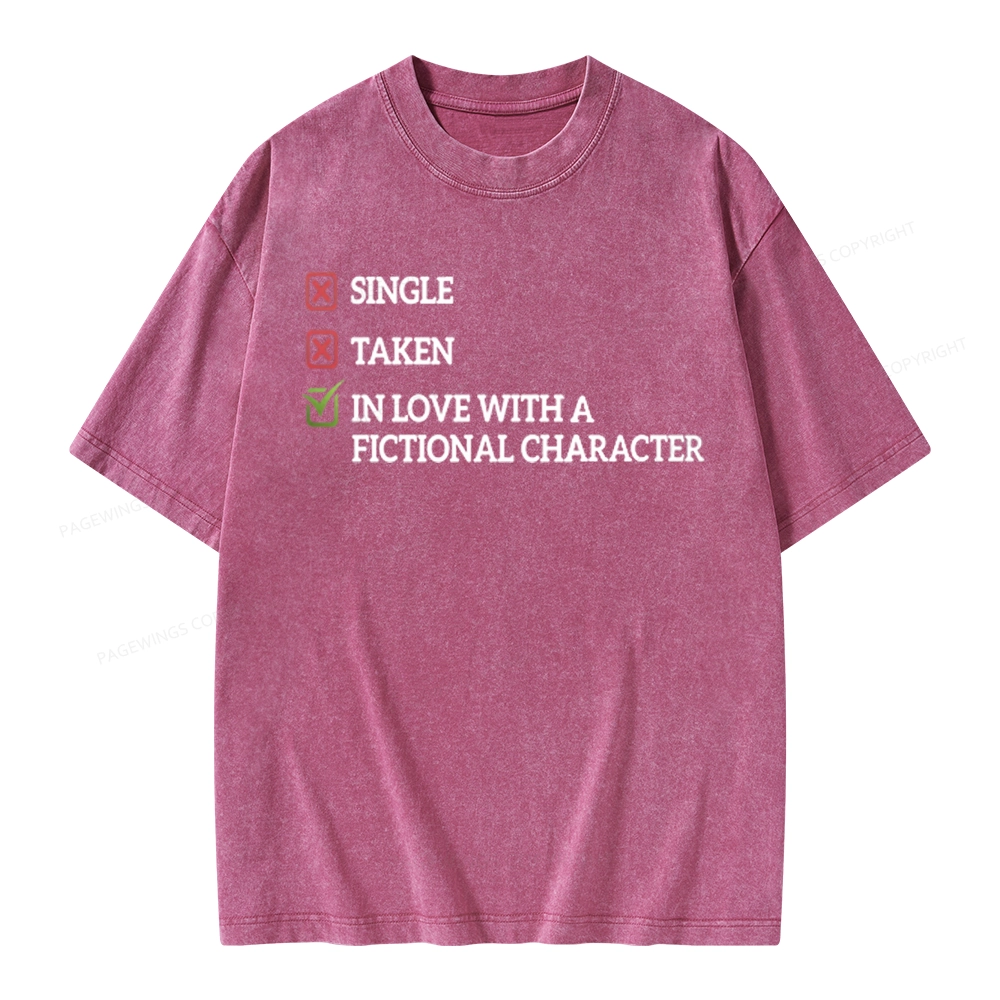 Pagewings In Love With A Fictional Character Unisex Washed T-shirt