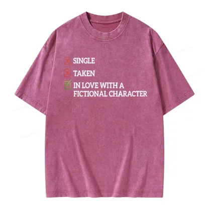 Pagewings In Love With A Fictional Character Unisex Washed T-shirt