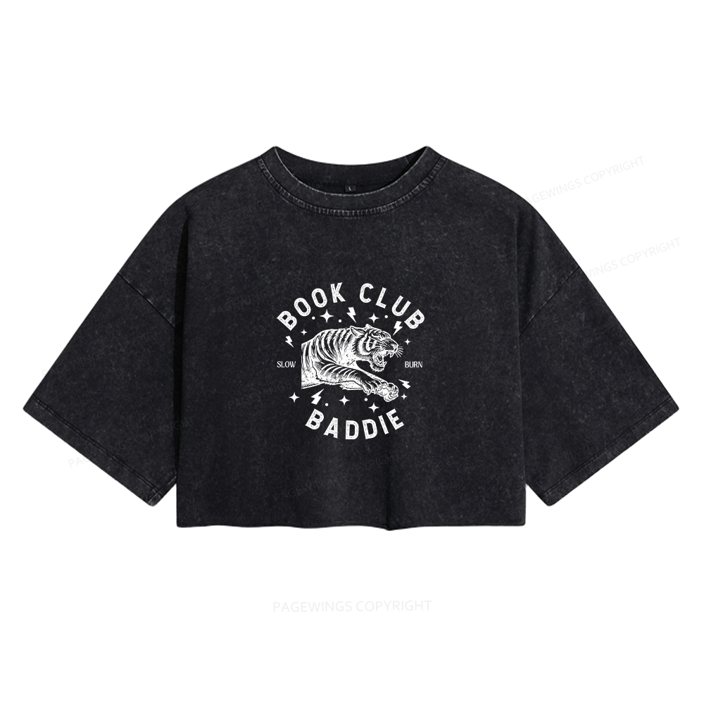 Pagewings Book Club Women's Washed Cropped T-shirt