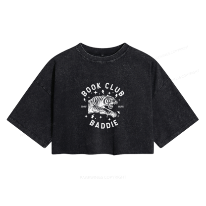 Pagewings Book Club Women's Washed Cropped T-shirt