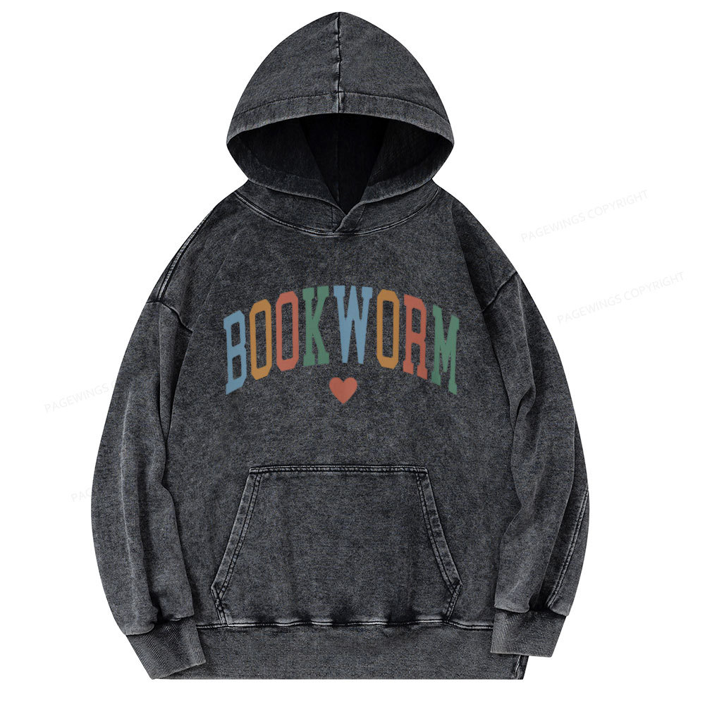 Pagewings Bookworm Unisex Washed Hoodie
