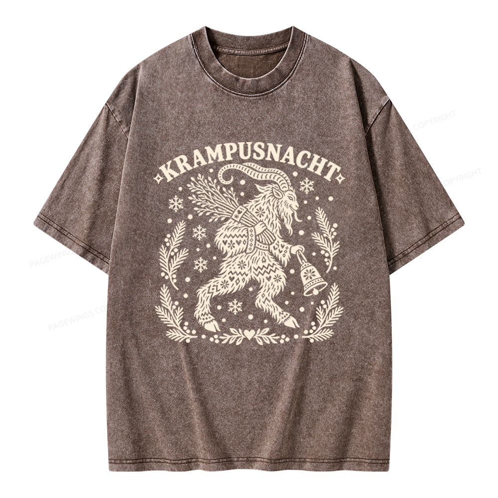 Pagewings Christmas Folk Art Unisex Washed T-shirt