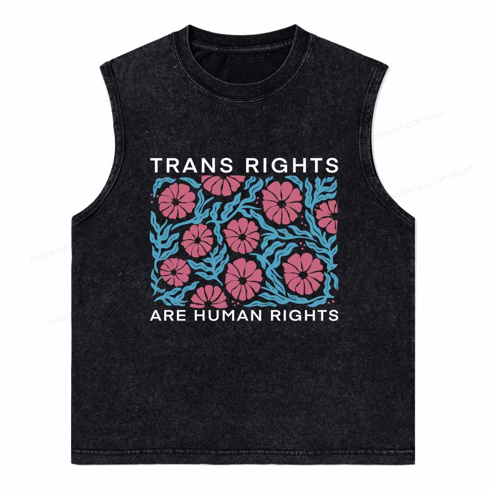 Pagewings Trans Rights Are Human Rights Washed Tank Top