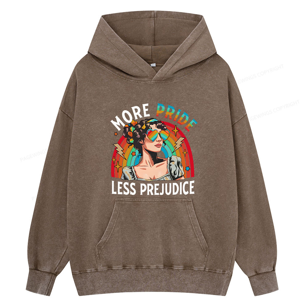 Pagewing More Pride Less Prejudice Unisex Washed Hoodie
