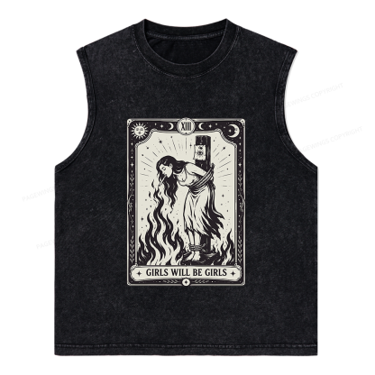 Pagewings Girls Will Be Girls Unisex Washed Tank Top