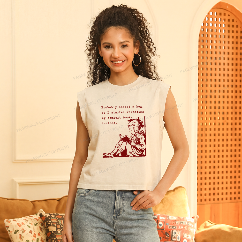 Pagewing My Comfort Books Instead Women's Washed Tank Top