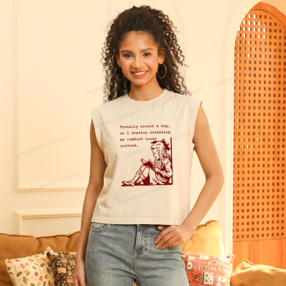 Pagewing My Comfort Books Instead Women's Washed Tank Top