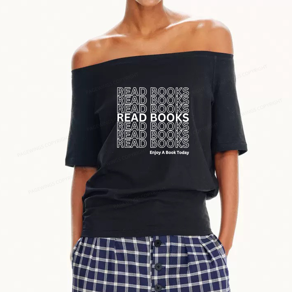 Pagewings Read Books Librarian Women Off Shoulder T-shirts