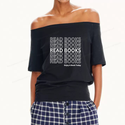 Pagewings Read Books Librarian Women Off Shoulder T-shirts