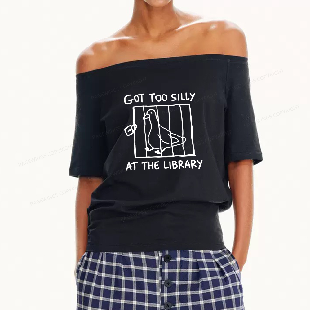Pagewings Got Too Silly At The Library Women Off Shoulder T-shirts
