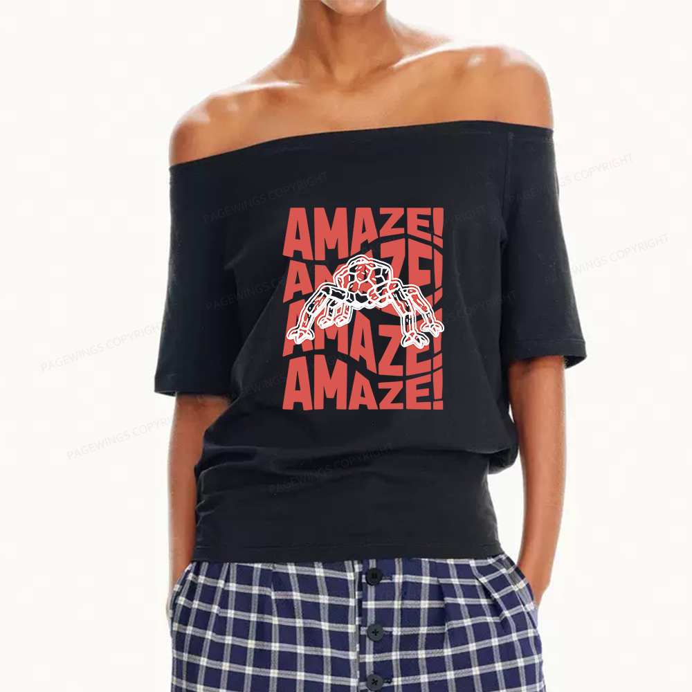 Pagewings Amaze Space Women Off Shoulder T-shirts