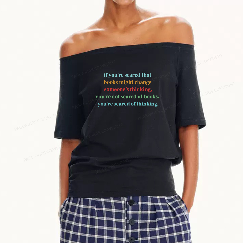 Pagewings Censorship Social Justice Shirt Booktrovert Women Off Shoulder T-shirts