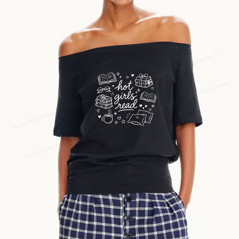 Pagewings Hot Girls Read Women Off Shoulder T-shirts