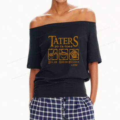 Pagewings Taters PoTaToes Women Off Shoulder T-shirts