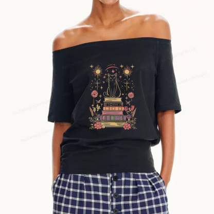 Pagewings Mystical Cat Women Off Shoulder T-shirts