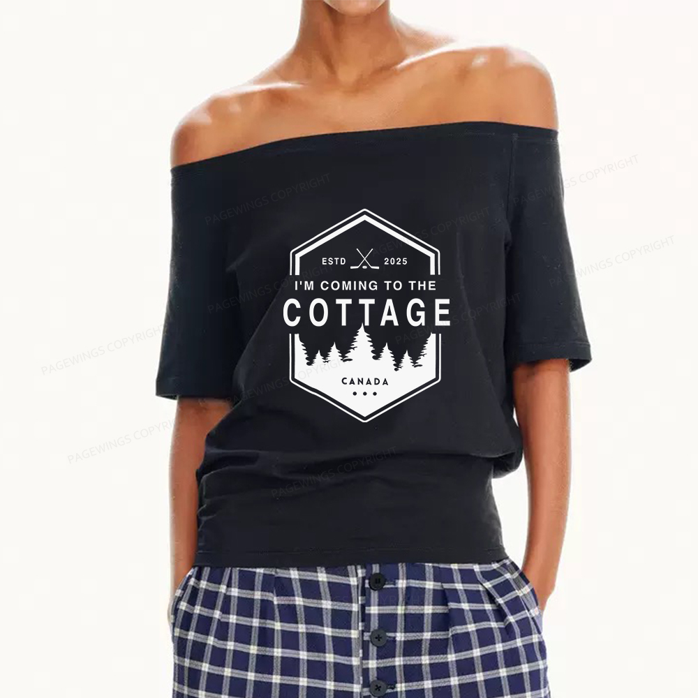 Pagewings Coming To The Cottage Women Off Shoulder T-shirts